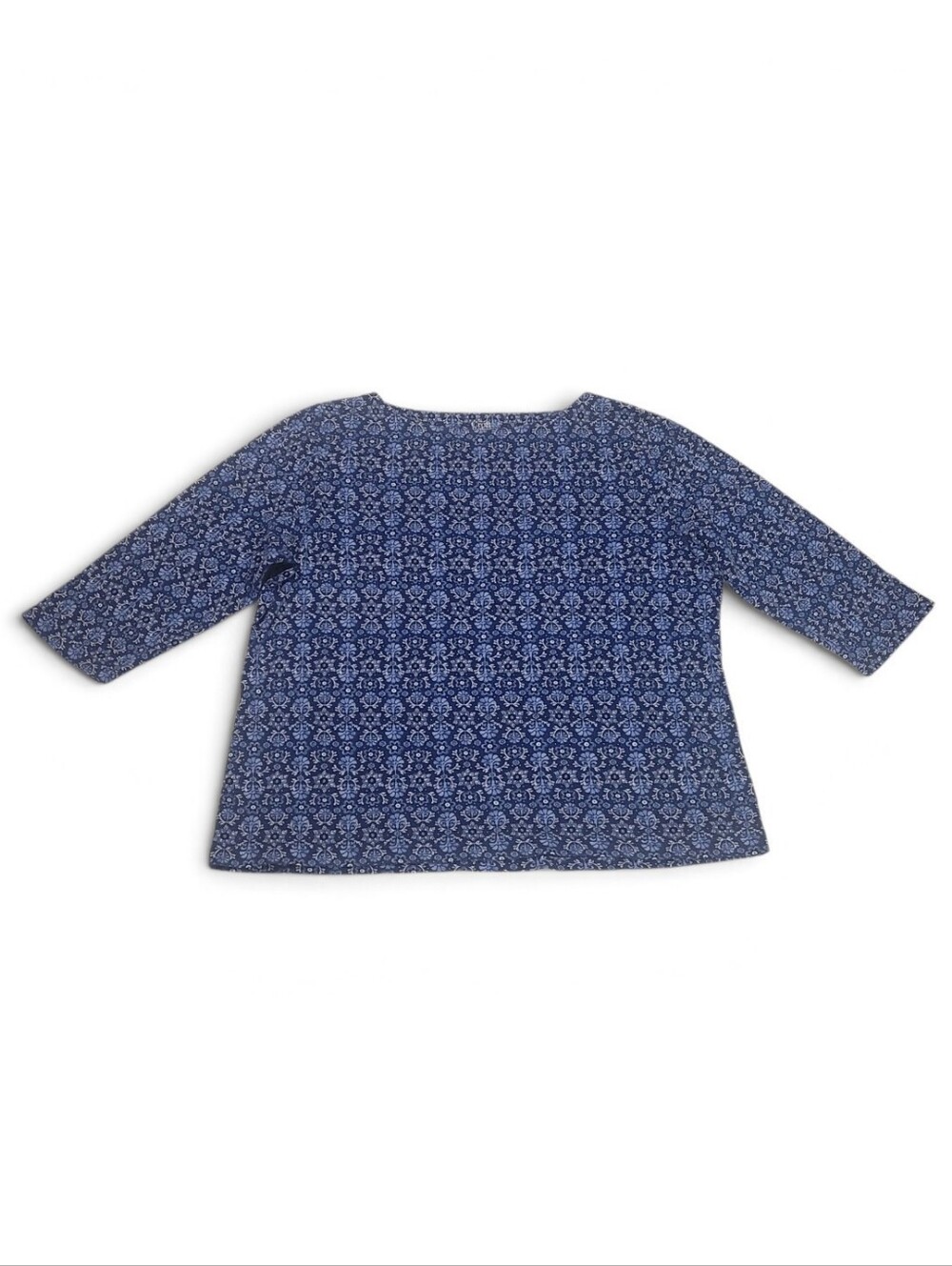 croft & barrow Navy Blue Floral Print Long-Sleeve Tee